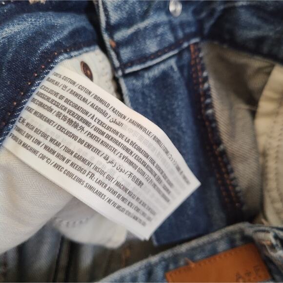 Abercrombie & Fitch High Waisted Annie Girlfriend Shorts Cloud Painted Pockets - Picture 8 of 11